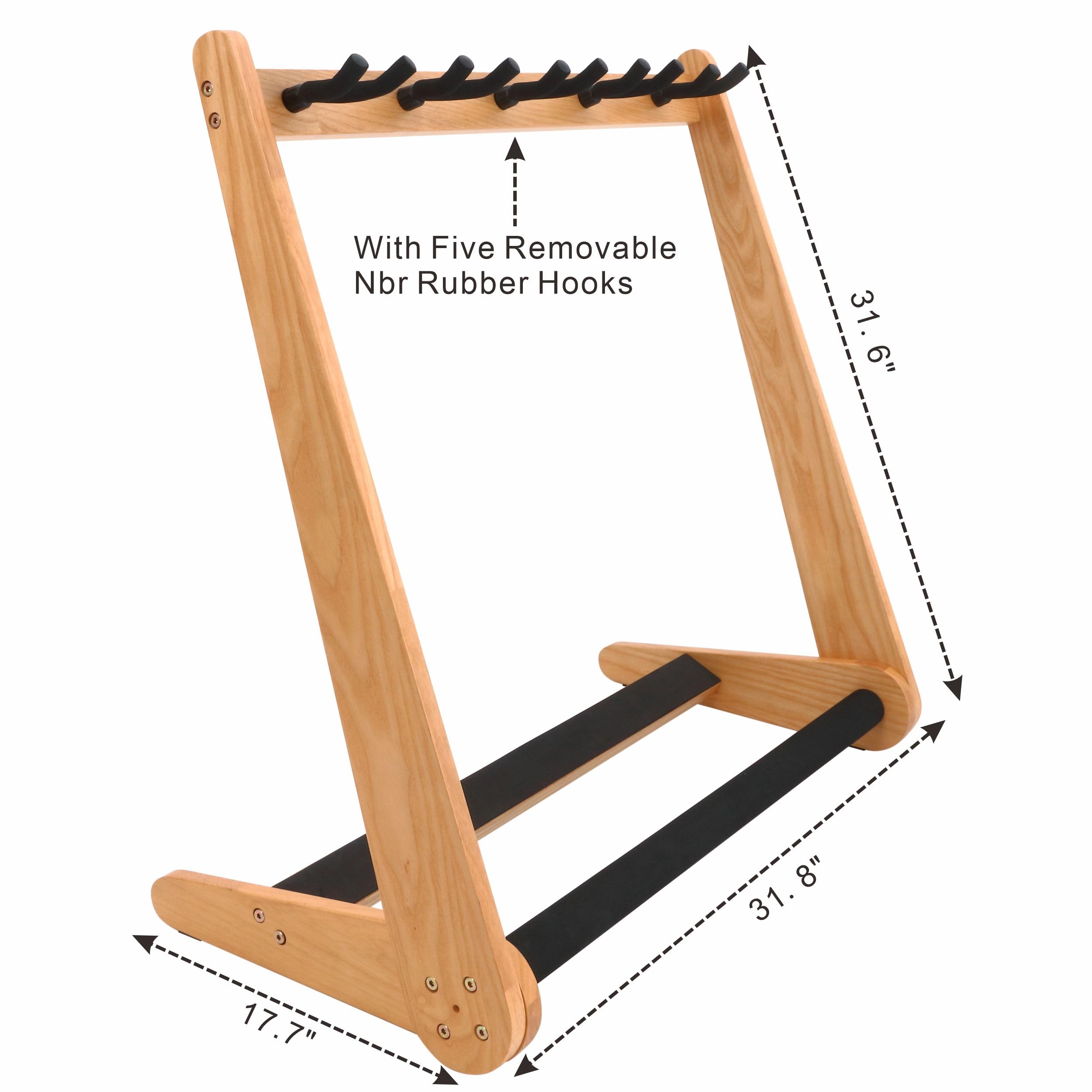 Nefelibata Multi-Purpose Guitar Stands 5 Wooden Guitar Rack Floor Stand for Guitars and Cases, Electric Guitars, Acoustic Guitars, Bass Guitars, Cellos - German Ash (Yellowish Brown)