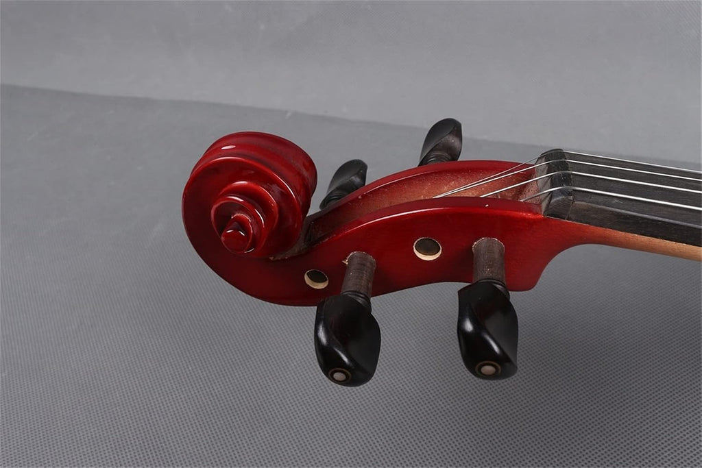 Cello Kit Violin Red 4/4 Electric Silent Violin Hand-Made Case+Bow