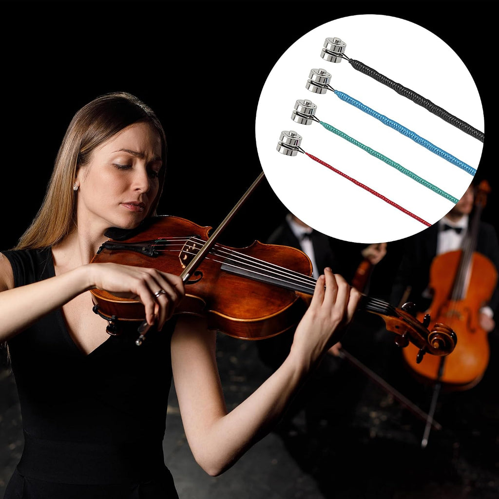 16PCS Violin Strings, Durable Carbon Steel Copper Wound with Copper-Plated Ball End, Universal Full Set for 4/4, 3/4, 1/2 & 1/4 Violins