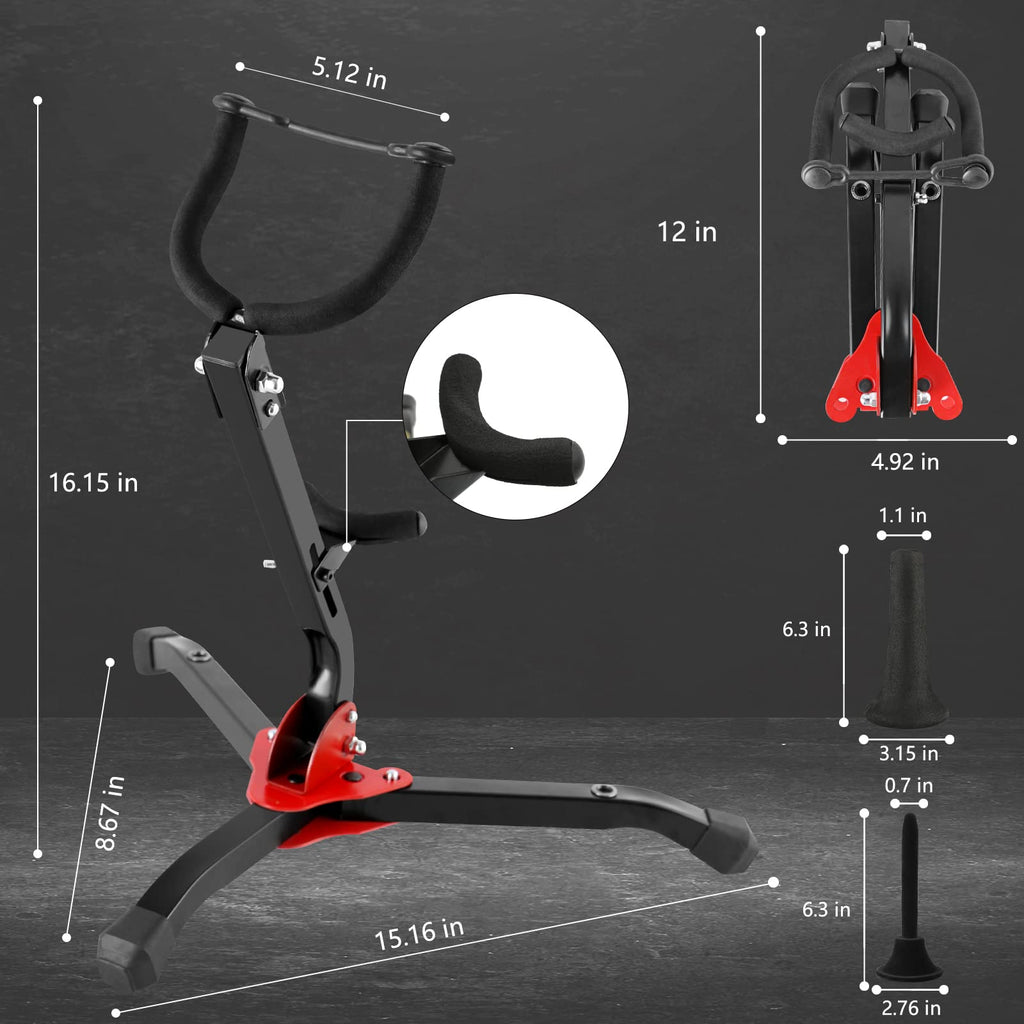 EASTROCK Alto&Tenor Saxophone Wall Stand Saxophone Wall Mount Saxophone Holder Rack (Saxophone Wall Stand), Black