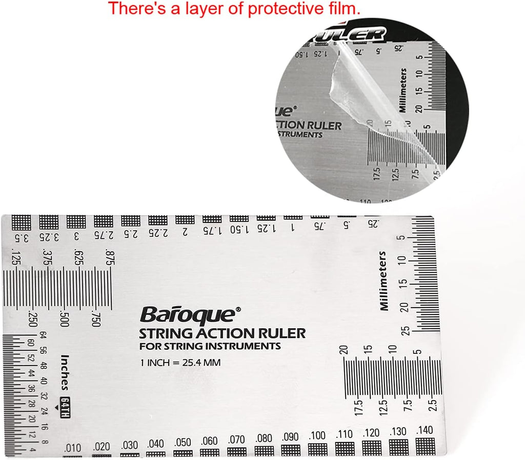 String Action Ruler Gauge Tool for Electric Bass and Acoustic Guitar