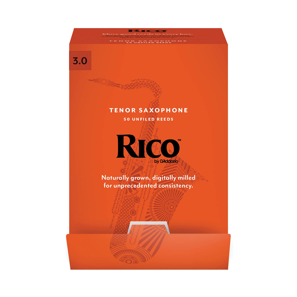Rico Organic Tenor Saxophone Reeds, Strength 3.0, Pack of 10