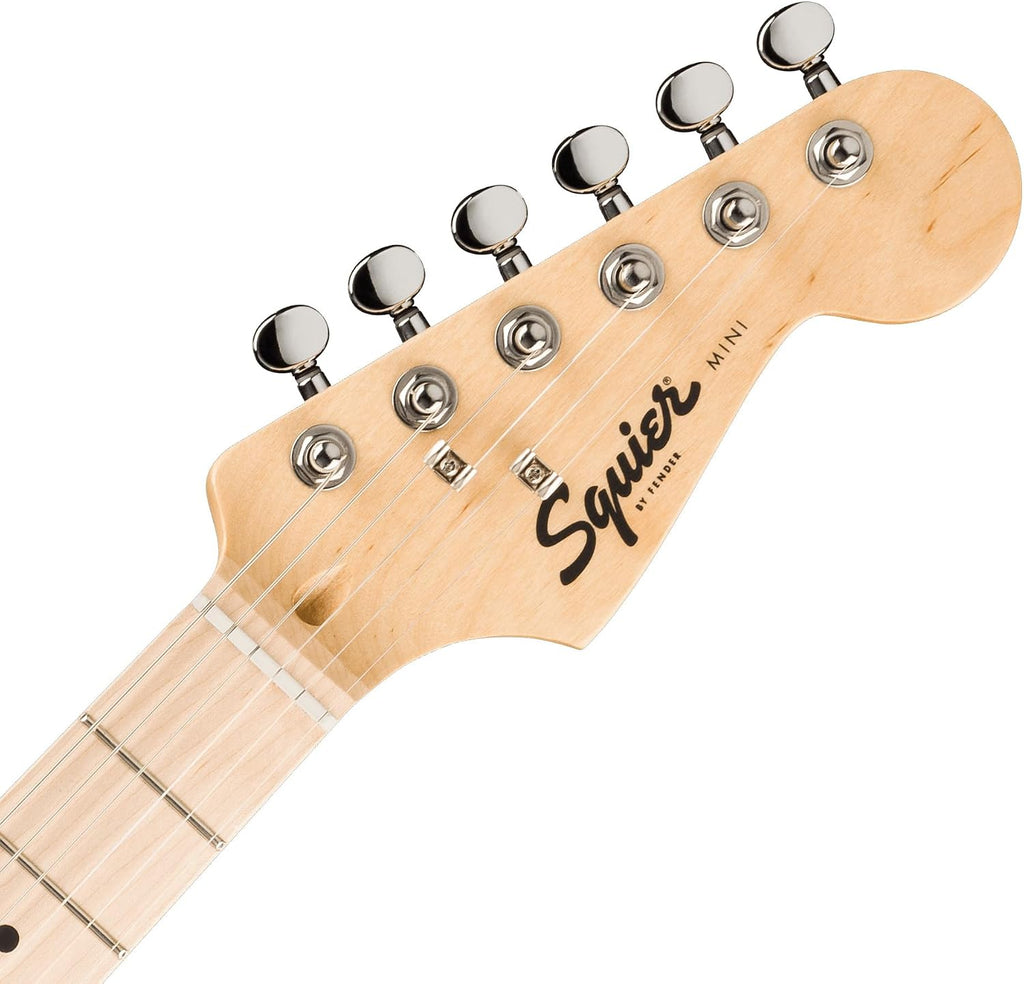 Fender Squier Mini Stratocaster Electric Guitar - California Blue Bundle with Amplifier, Instrument Cable, Tuner, Strap, Picks, and Austin Bazaar Instructional DVD