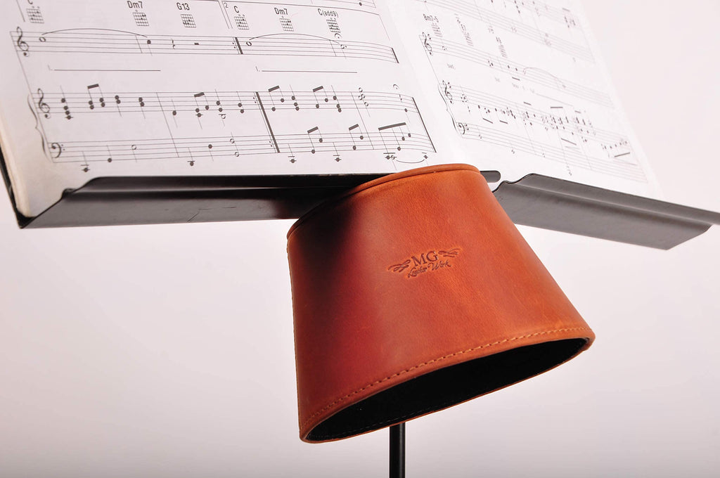 Trombone magnetic mute, lightweight leather mute for jazz and classical trombone players by MG Leather Work (Black)