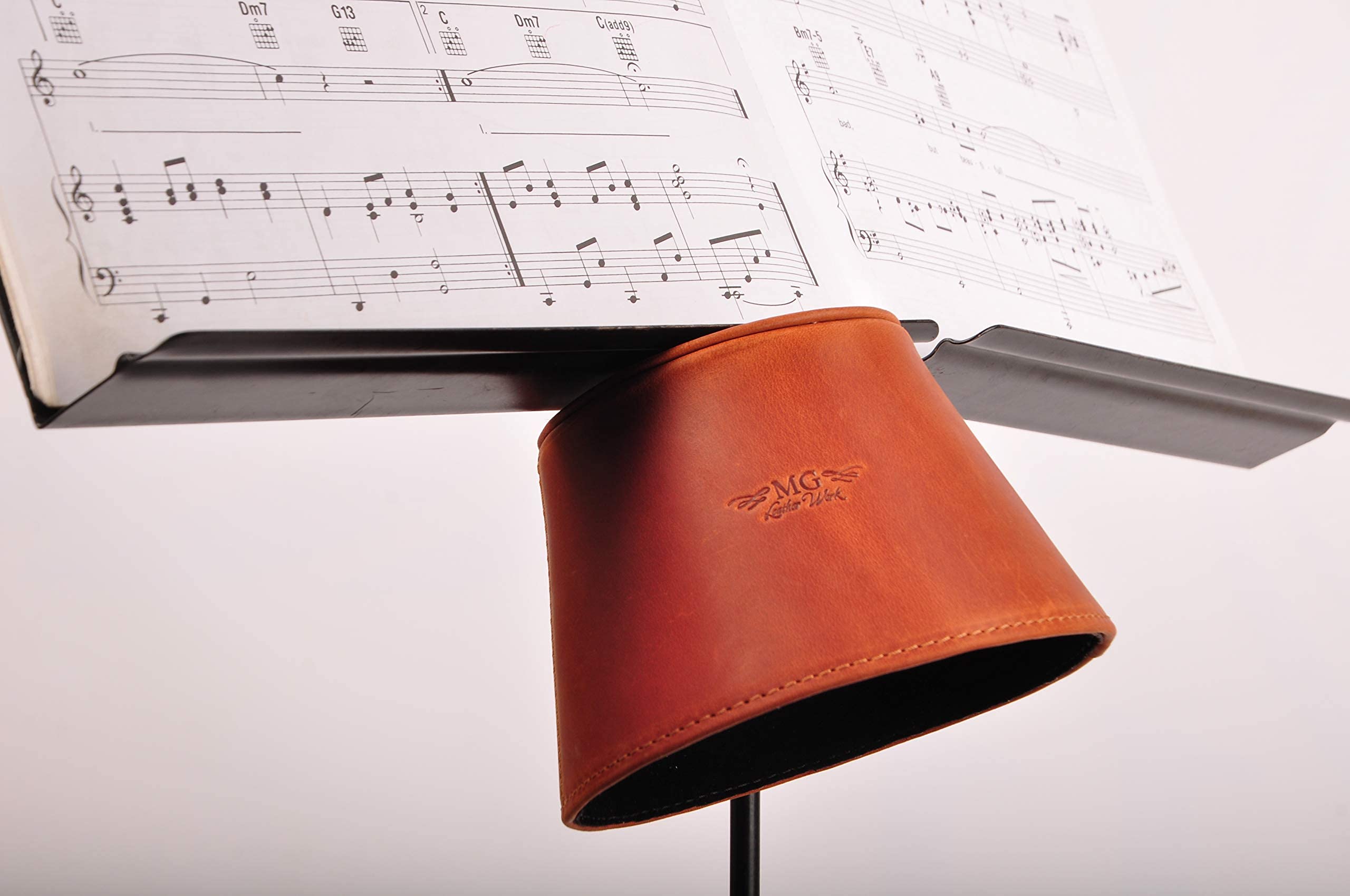 Trombone magnetic mute, lightweight leather mute for jazz and classical trombone players by MG Leather Work (Black)