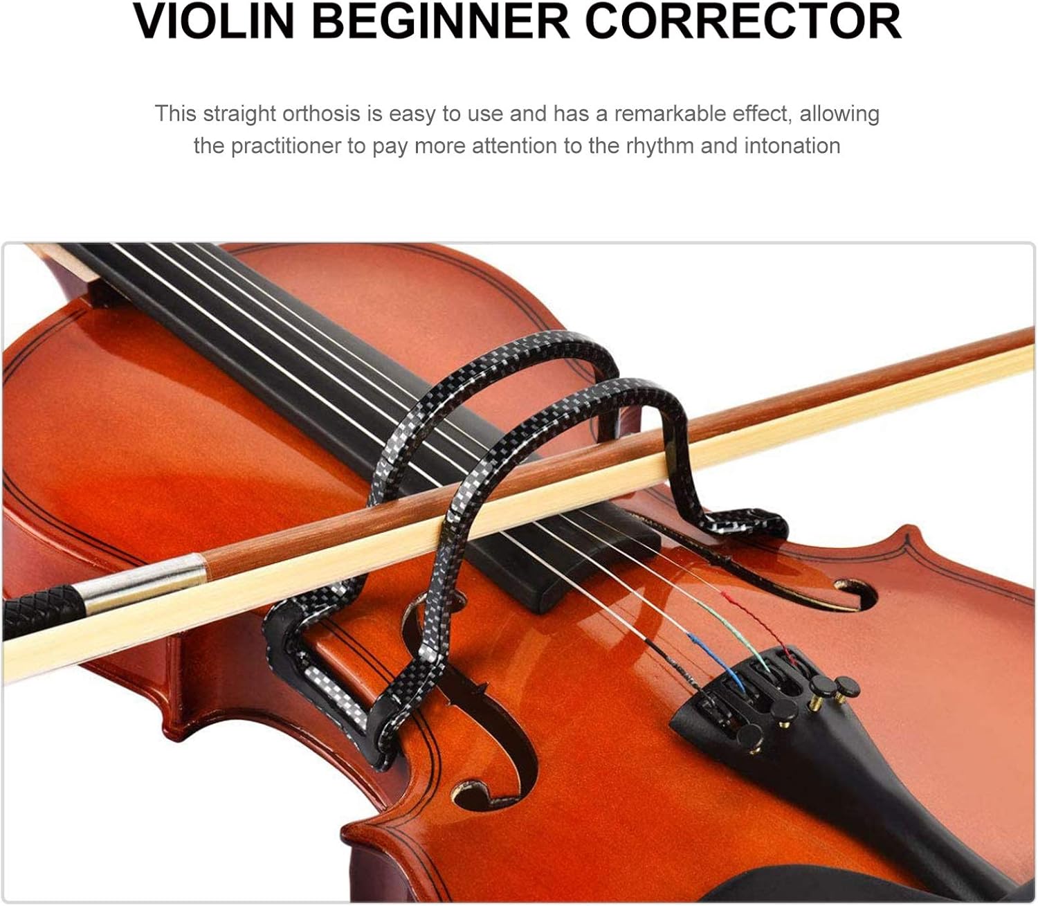 HEALLILY Violin Bow Straighten Corrector Tool Guide Fiddle Bow Collimator Beginner Starter Violin Training Teaching Accessory 8X10CM