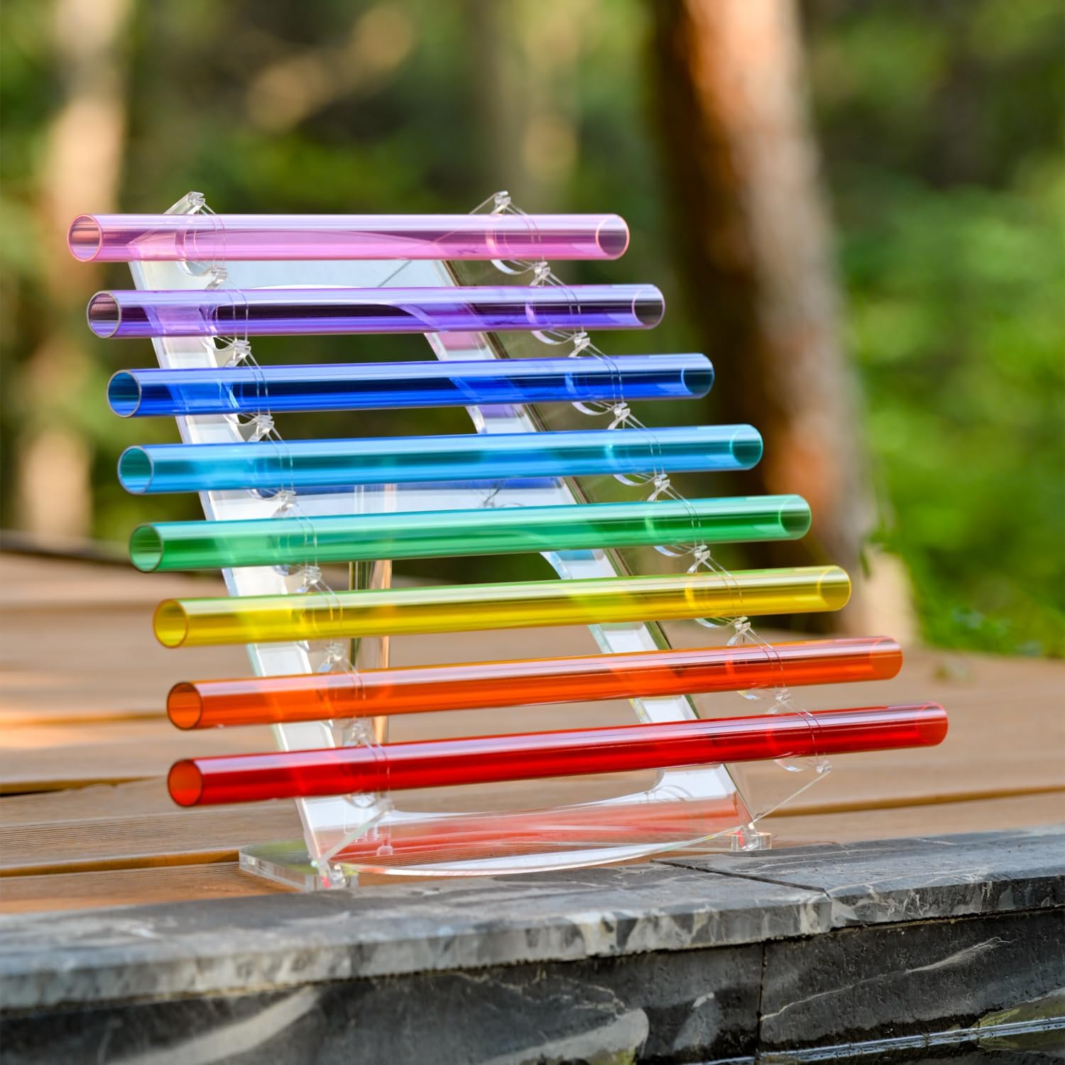 CVNC 440HZ 8 Note CDEFGABC Quartz Crystal Singing Harp with Full Color Including Bracket Alumina Carrry Case for Sound Healing and Meditatiion