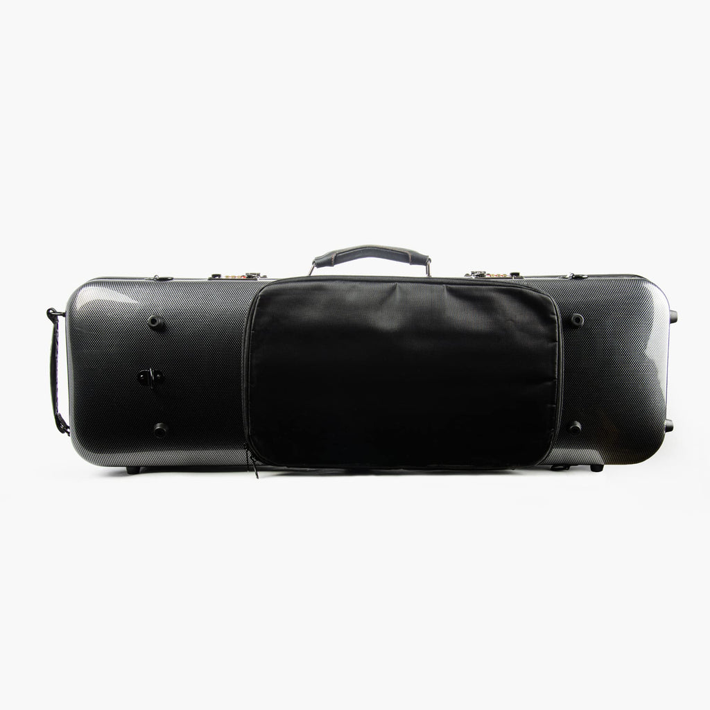 Christina 4/4 Full Size Violin case High-Strength Carbon Fiber Rectangular Violin Music Bag With Combination Lock and Extra Bag White Violin Hard Case (VB-Square-White Stripe spot)