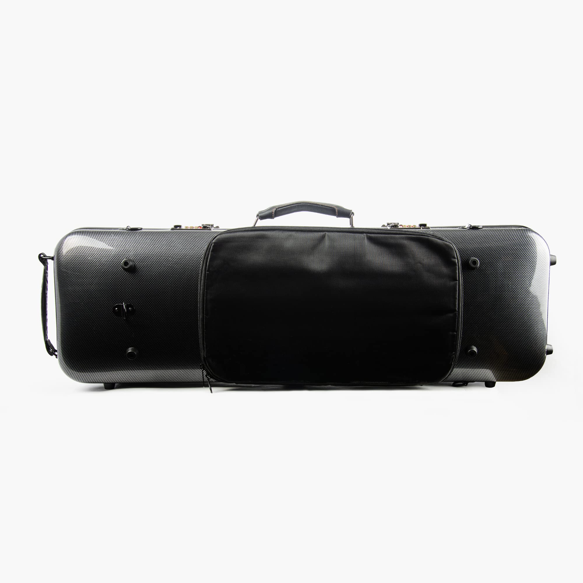 Christina 4/4 Full Size Violin case High-Strength Carbon Fiber Rectangular Violin Music Bag With Combination Lock and Extra Bag White Violin Hard Case (VB-Square-White Stripe spot)