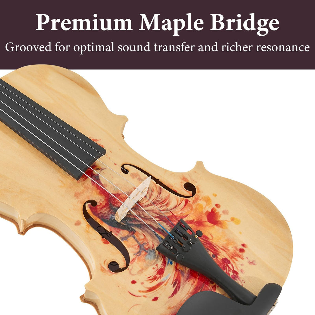 Beginner Violin 4/4, Full Size Violin for Adults, Teens, Student, Acoustic Fiddle Kit with Hard Case,Tuner,Mute,Shoulder Rest,Extra Strings,Cleaning Cloth,Learners Age 12+ (Reddish Brown)