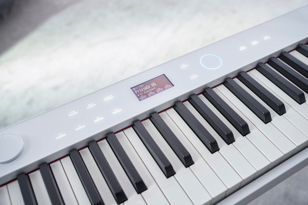 Casio Privia PX-S7000 Portable Digital Piano w/88 Hybrid Weighted Keys, 400 Tones, Touch Sensor Controls, Stand w/ 3 Pedals, Bluetooth, USB, AC Adapter, 32W Speakers, Harmonious Mustard (PX-S7000HM)