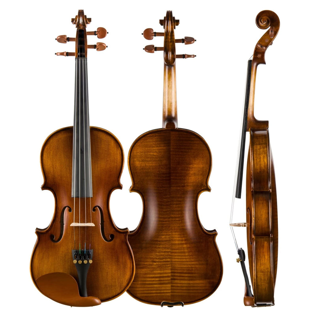 CHRISTINA V04 Violin Instrument Adult Full Size Violin Kit Acoustic Violins for Kids Beginners Student (matte 4/4)