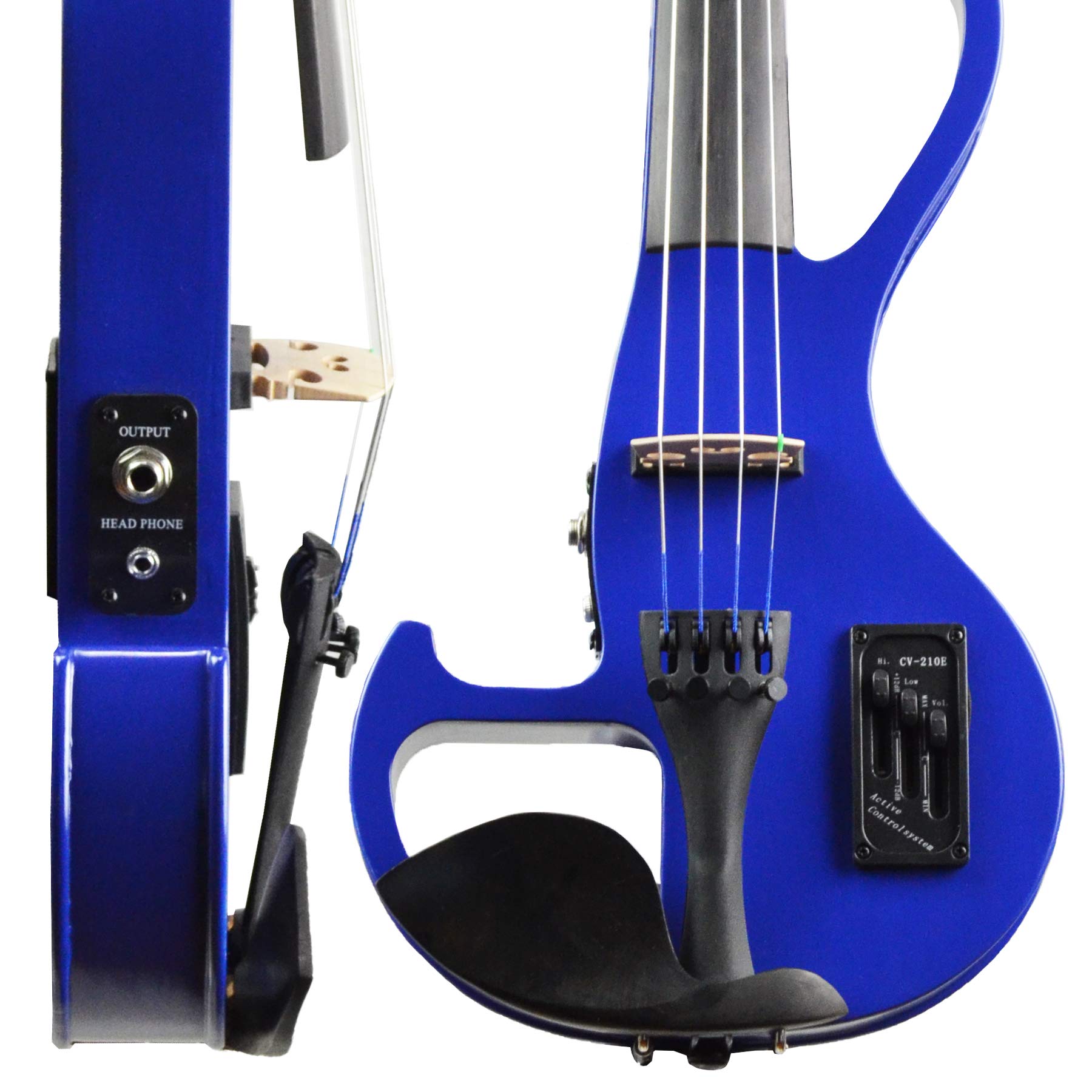Electric Violin Bunnel Edge Outfit 4/4 Full Size (Light Zebrano) — With Carrying Case and Accessories - Mini Amp - Headphone Jack - Piezo Ceramic Pick-up - from Kennedy Violins