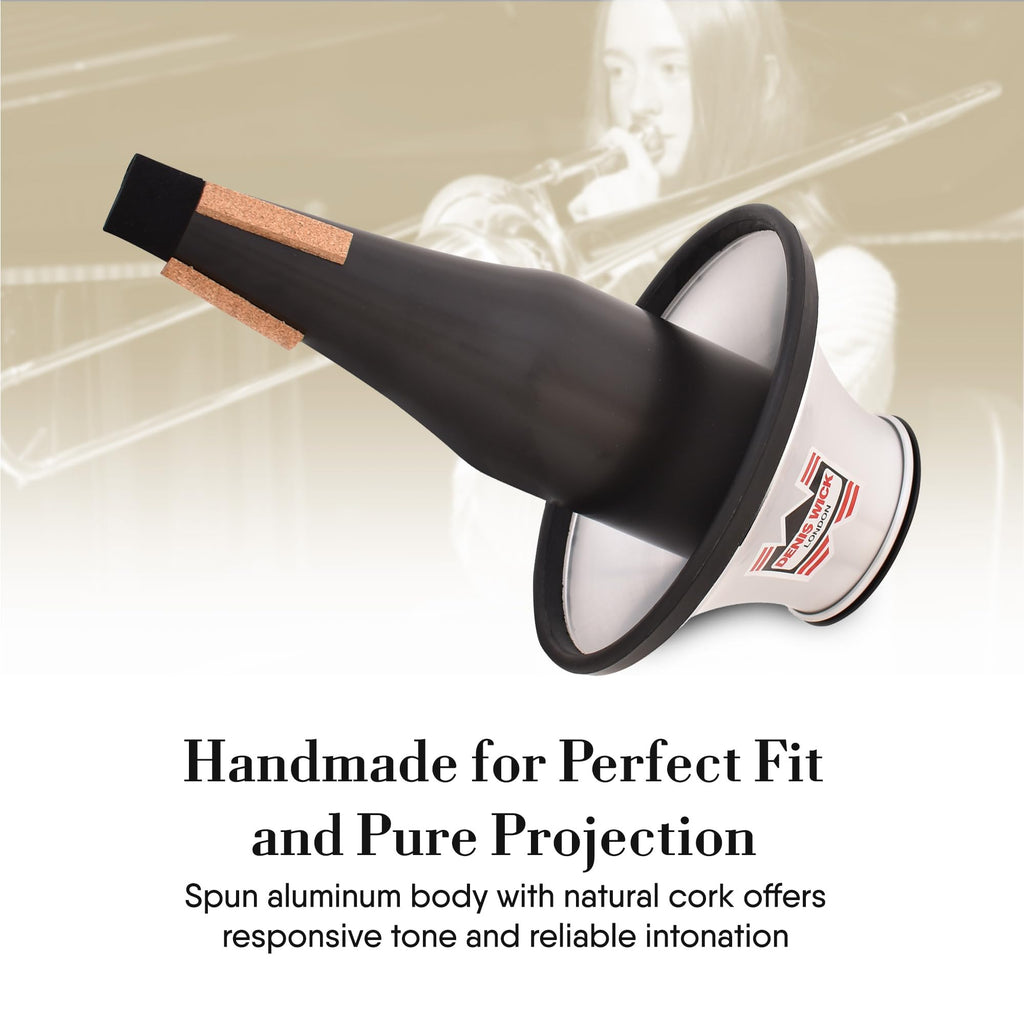 Denis Wick Adjustable Cup Mute for Bass Trombone, 5533 - Hand-Spun Aluminum Mute and Adjustable Cup Position for Varied Tone - Ideal for Practice, Performance & Recording - 11.81 x 9.45 x 9.45 Inches