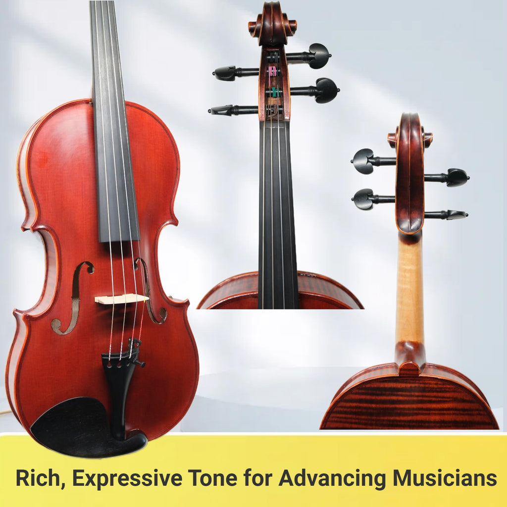 Master 4/4 Full-Size Violin | Hand-Varnished with 20+ Year Aged Italian Spruce & Bosnian Maple | Professional Orchestra Instrument for Professional soloists and session players (VIO1328)