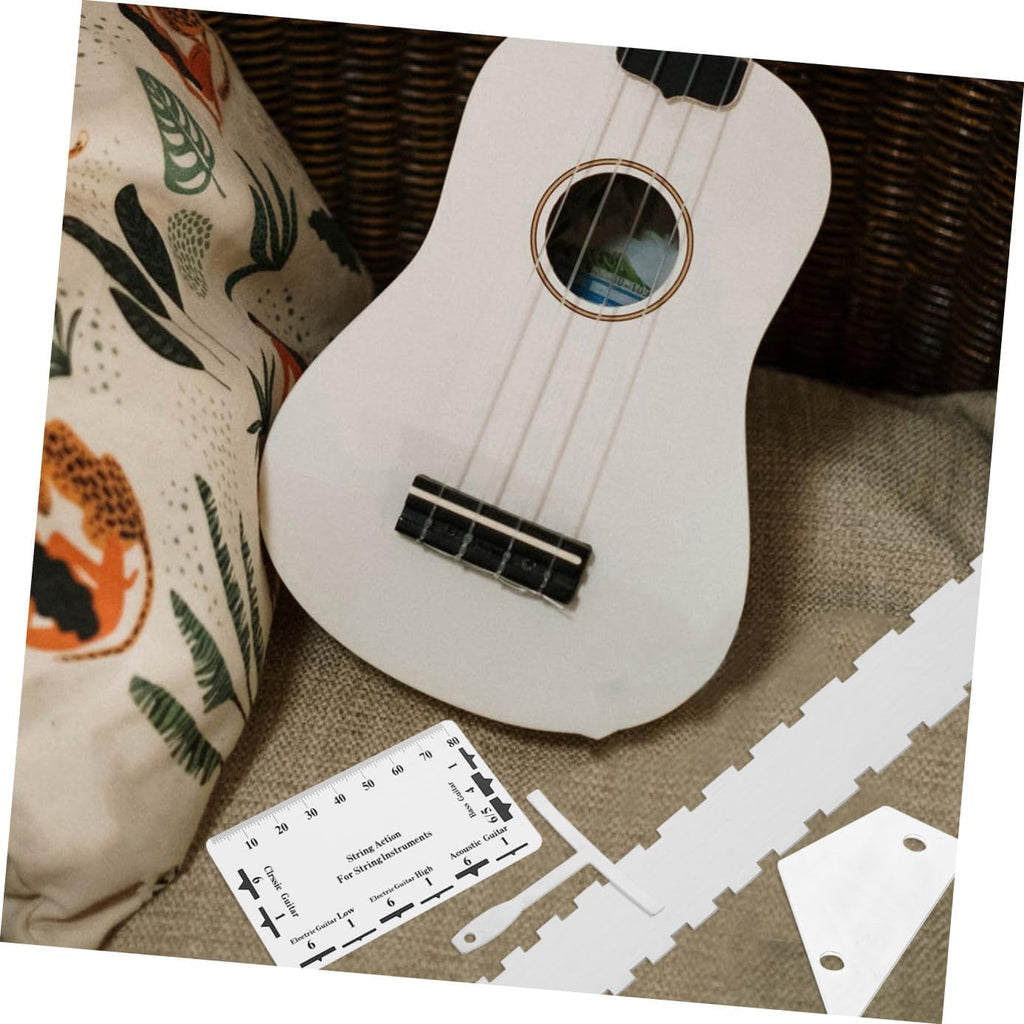 12pcs Guitar Measurement Tool Kit Including String Action Ruler Radius Gauge Durable Luthier Tools for Electric Guitar Bass and More Compact Design for Easy Portability
