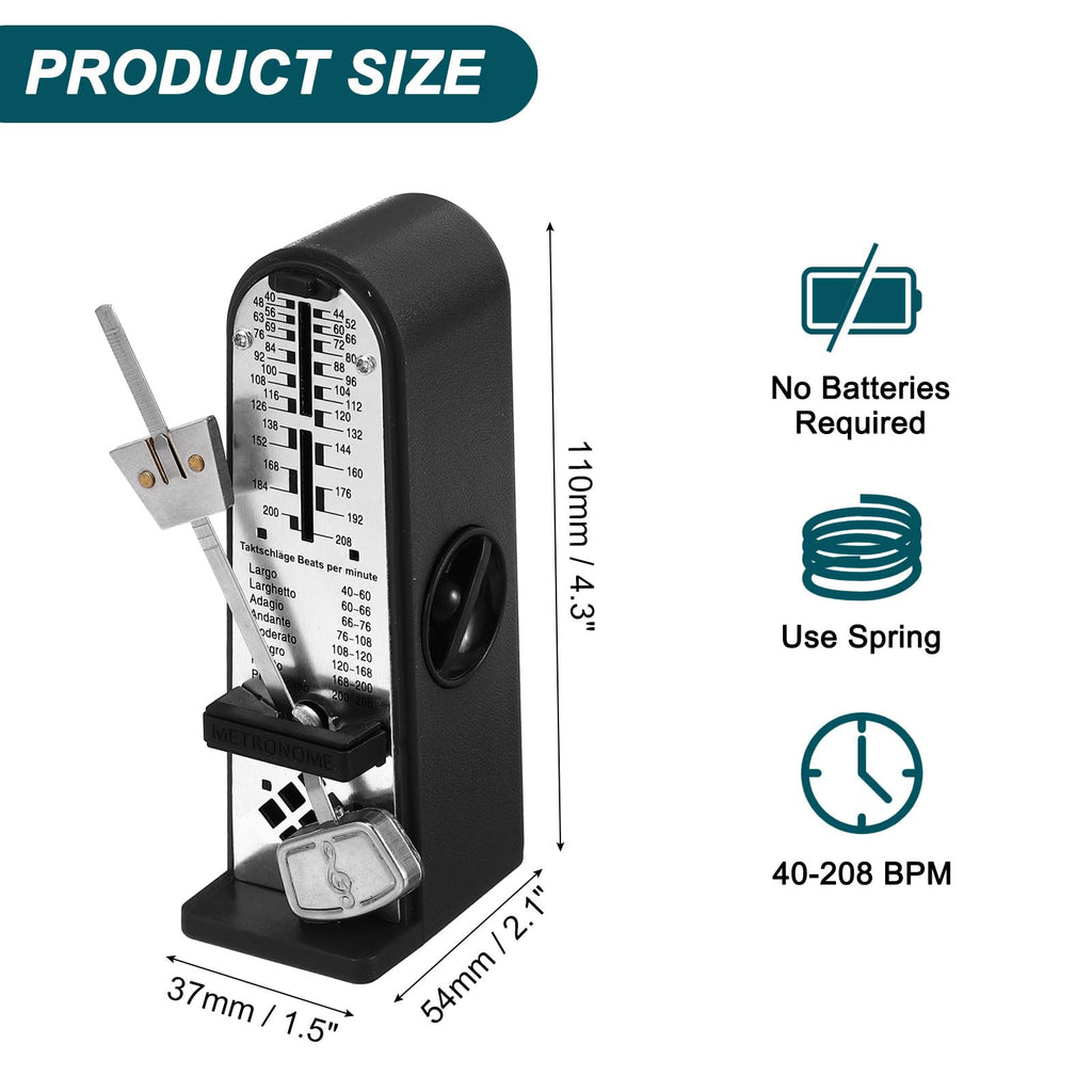 MECCANIXITY Mini Mechanical Metronome,High Accuracy Professional Musical Timer Universal Metronome for Piano Guitar Violin Ukulele Player,Sky Blue