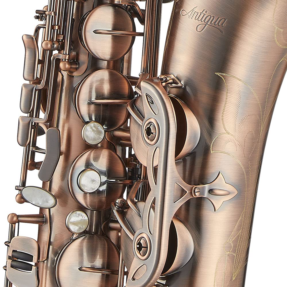 Antigua Winds PowerBell Professional Bb Tenor Saxophone(Yellow brass with lacquered finish/enlarged bell/new neck design/ergonomic design/hand engraving/ABS case)/WRTS4248LQ