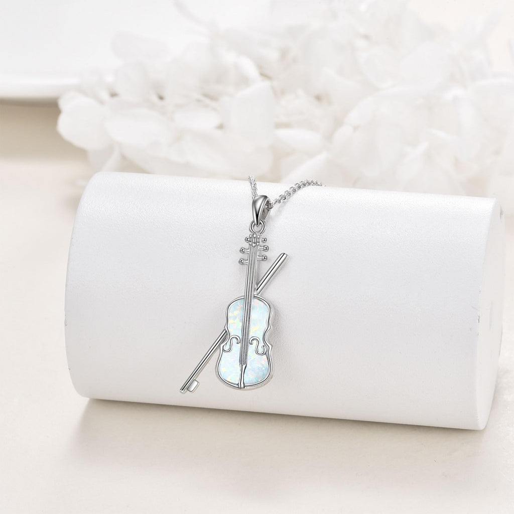 YAFEINI Violinist Cellist Gifts for Her 925 Sterling Silver Cello Violin Pendant Necklace Music Jewelry for Women Birthday Christmas Gifts