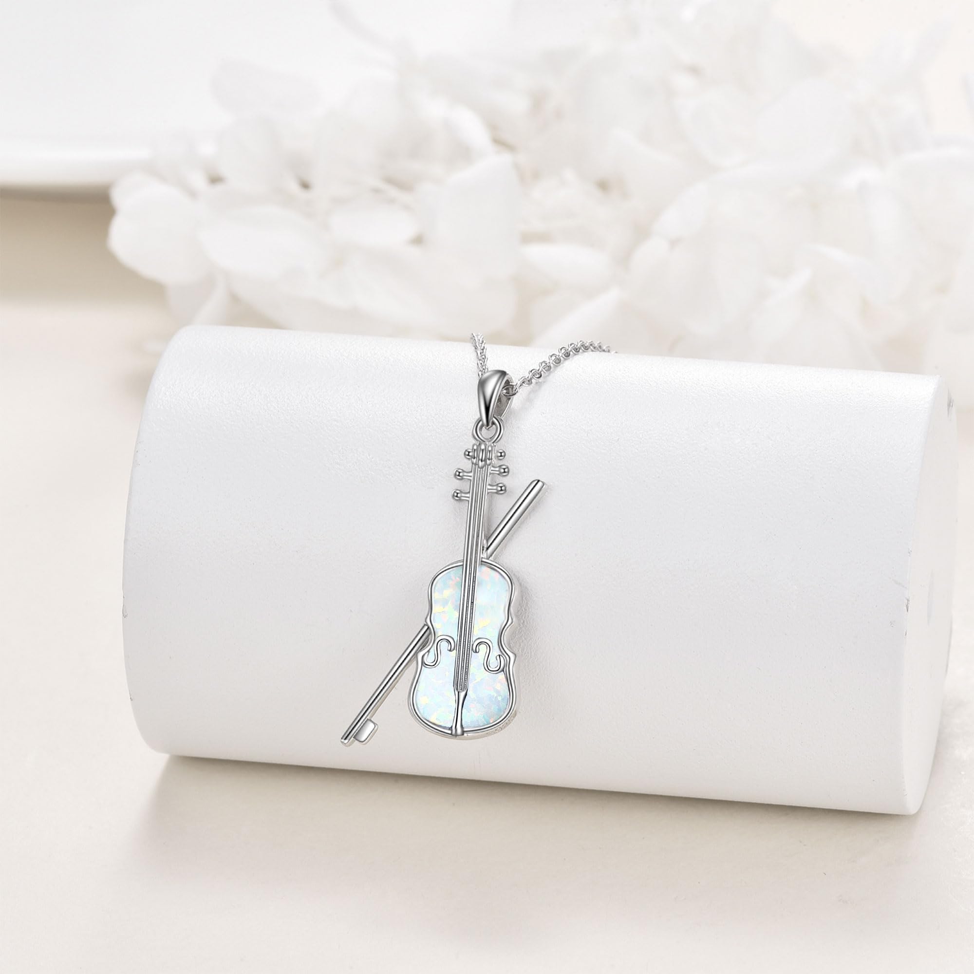 YAFEINI Violinist Cellist Gifts for Her 925 Sterling Silver Cello Violin Pendant Necklace Music Jewelry for Women Birthday Christmas Gifts
