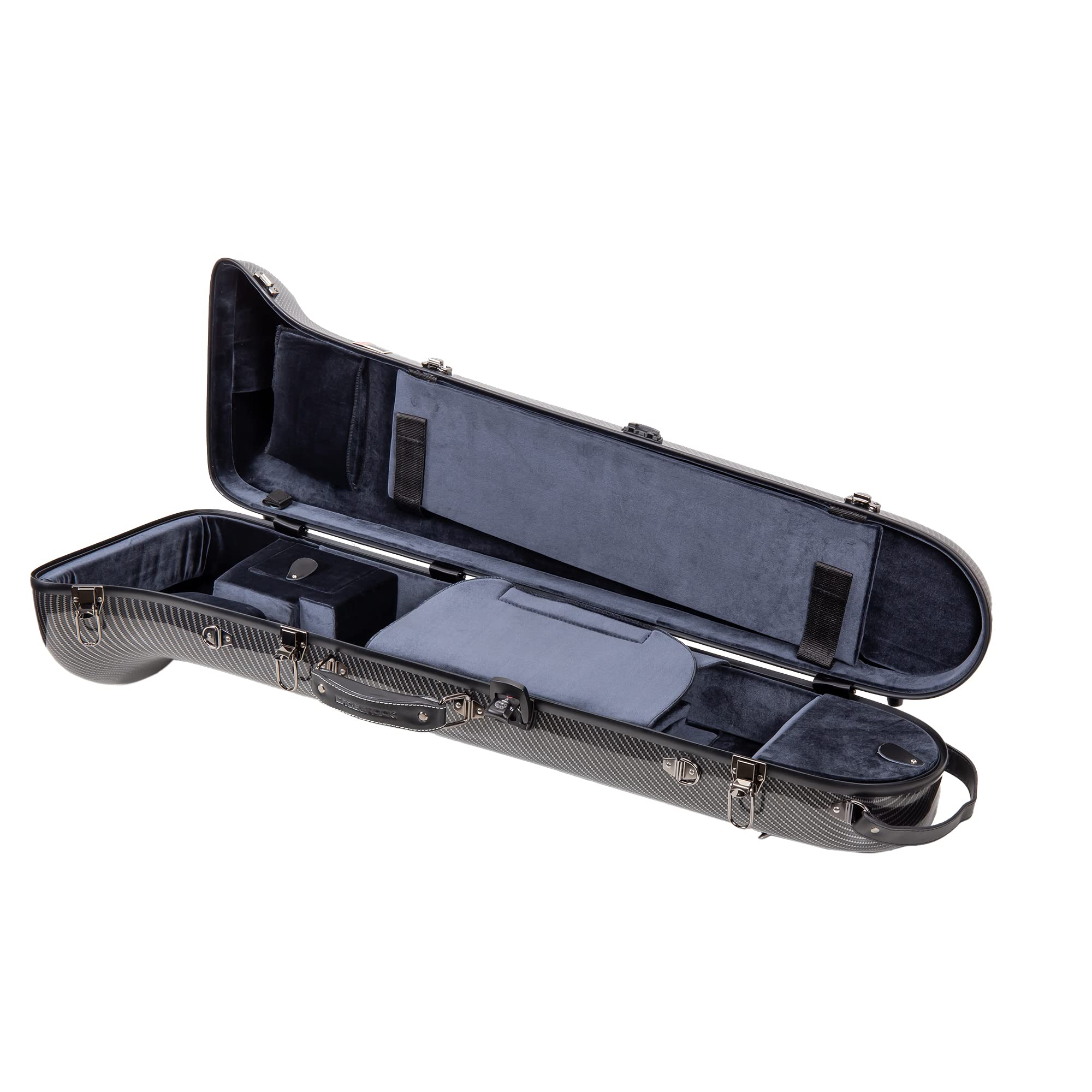 Crossrock Composite Carbon Fiber Hard-shell case for F-Trigger or Straight Trombone with TSA lock-Black(CRF3000TBBK)