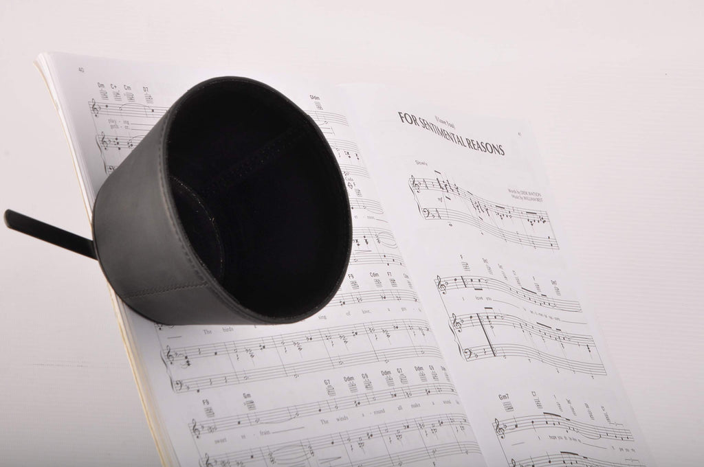 Trombone magnetic mute, lightweight leather mute for jazz and classical trombone players by MG Leather Work (Black)