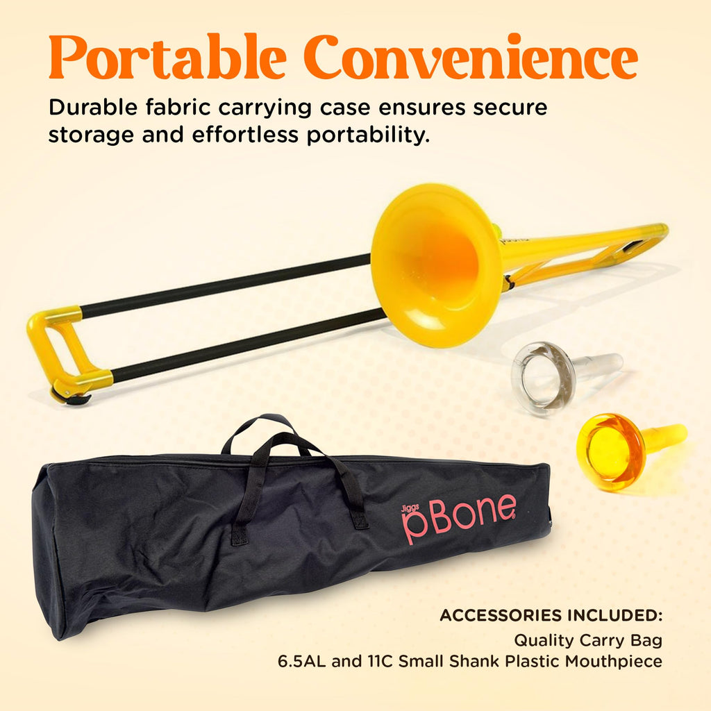 pBone Bb Plastic Trombone - Lightweight pInstruments Design with Ergonomic Grip - Includes Mouthpieces & Carrying Bag - Authentic Bb Sound for Students & Beginners - Durable ABS - Purple