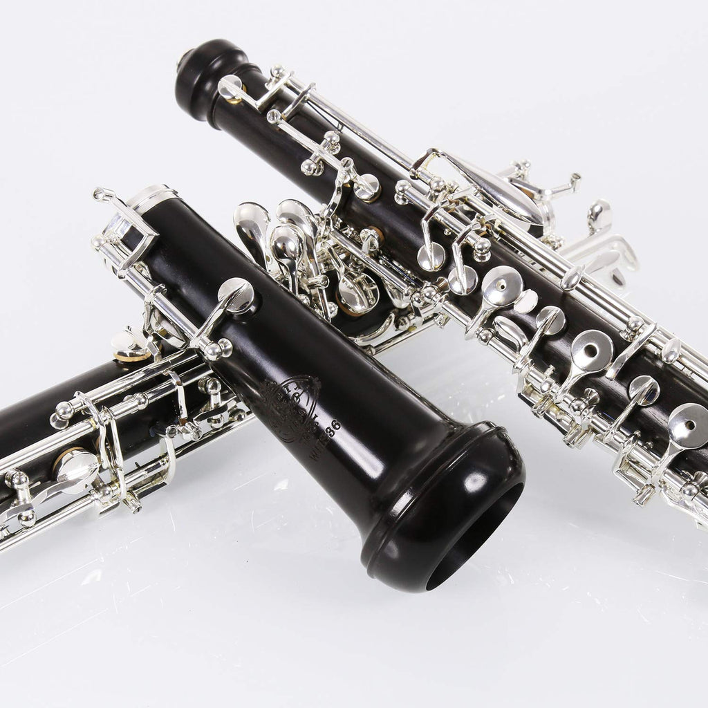Rochix Oboe Professional Performance Level RHG13 Redwood Body Gold Plated Semi Automatic C Tone with 2 Reeds,1 Cleaning Cloth,1 Oboe Swab,1 Thumb Rest,1 Case and More