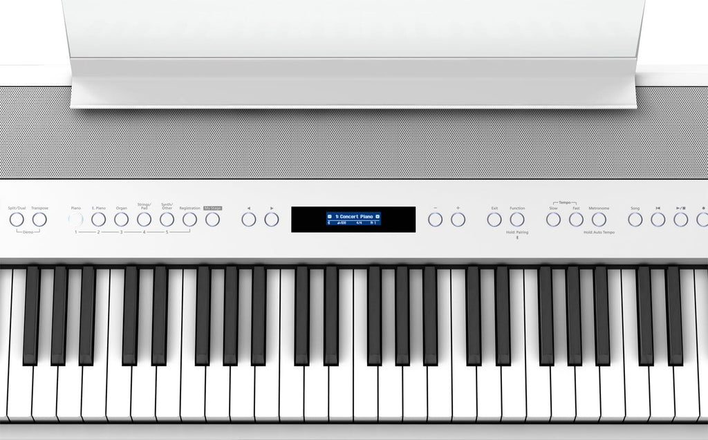 Roland FP-90X 88-Key Digital Piano - White Bundle with KSC-90 Stand, Three Pedal Unit, Bench, Online Lessons, Instructional DVD, and Austin Bazaar Polishing Cloth