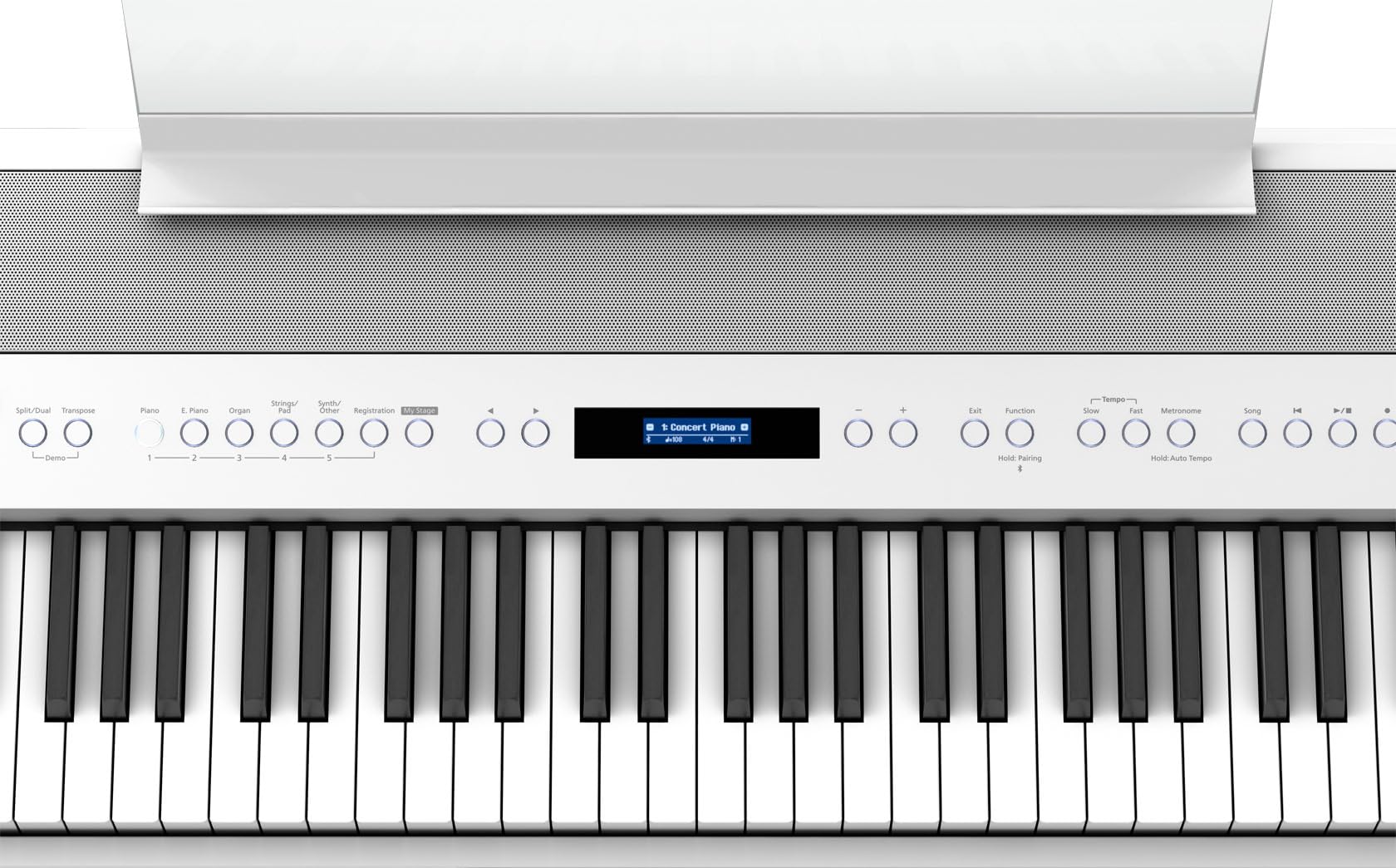 Roland FP-90X 88-Key Digital Piano - White Bundle with KSC-90 Stand, Three Pedal Unit, Bench, Online Lessons, Instructional DVD, and Austin Bazaar Polishing Cloth