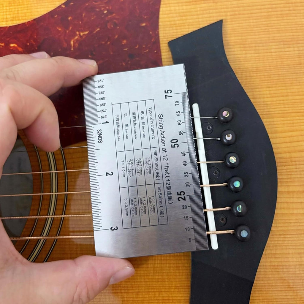 Guitar String Height Ruler String Action Gauge Ruler Guitars Set Up Repairing Luthier Tool for Guitar and Bass Setup