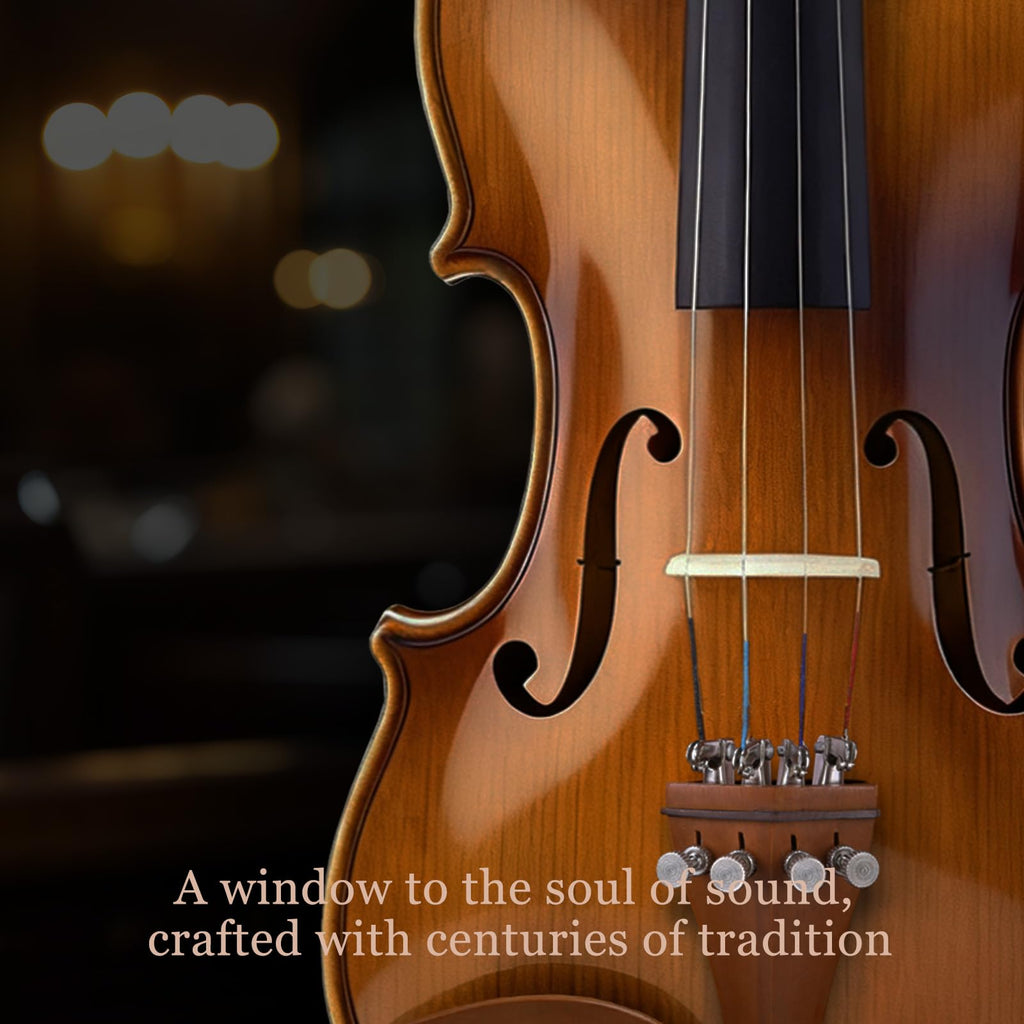 Allset Violin Fiddle Set: 4/4 Polished Violin Kit for Beginners, Acoustic Violin with Hard Case, Solidwood Handmade Starter Kit with Bow, Rosin, Shoulder Rest, Tuner, Strings-Burgundy (yellow, Full)