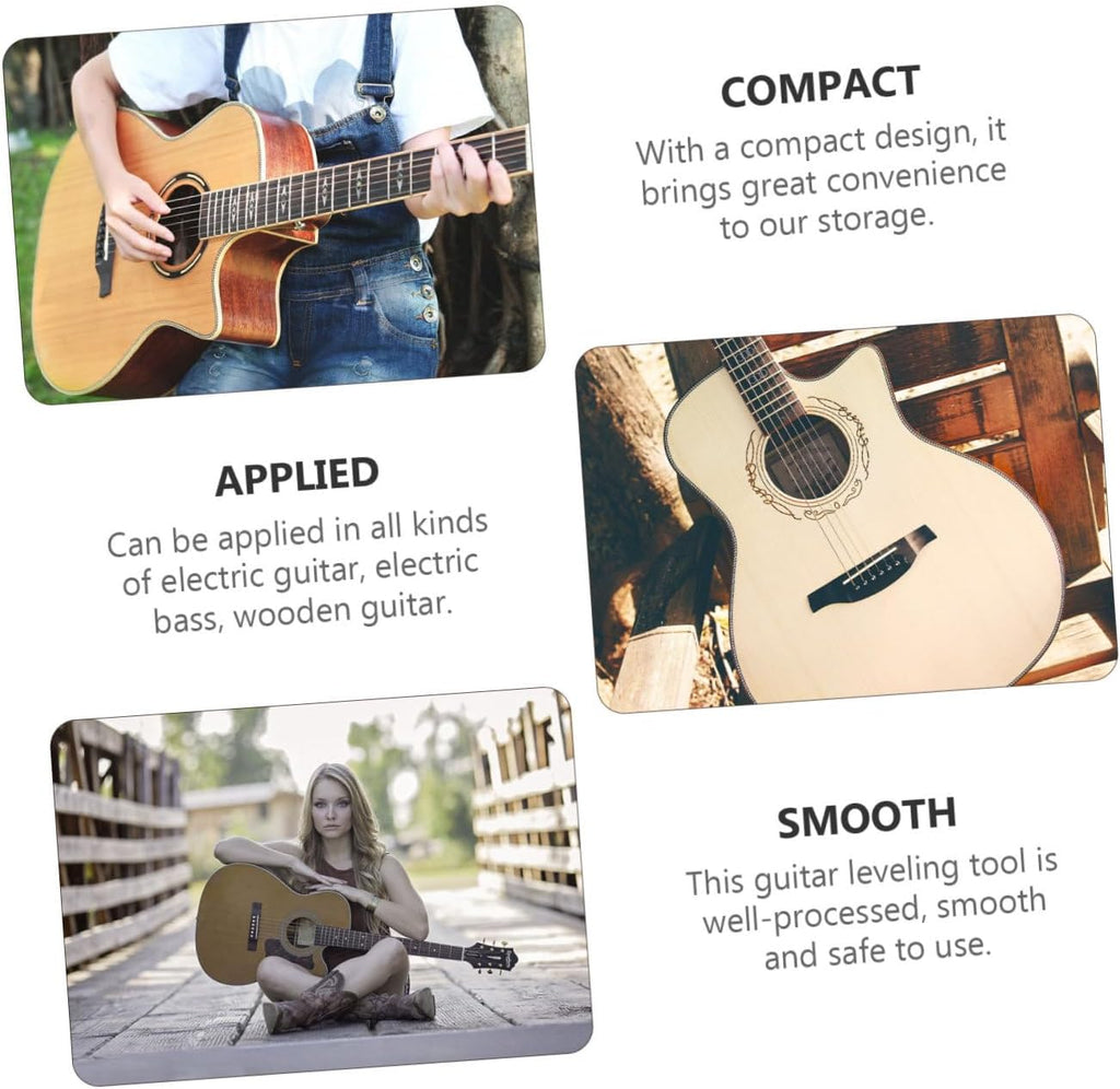 3Pcs Guitar Measuring Tool Set String Action Ruler Neck Notched Straight Edge Compact Lightweight for Fretboard Straightness String Height Measurement