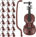DOITOOL 20 Sets Mini Violin Models, Plastic Tiny Violin Musical Instrument for Dollhouse Accessory and Holiday Party Adornments