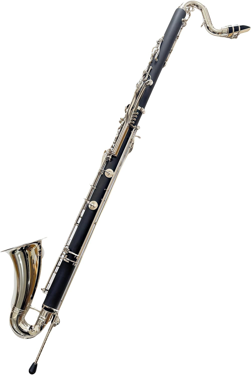 Low C Bb Clarinet Silver Plated Keys Bass Clarinet Professional Musical Instrument With Case