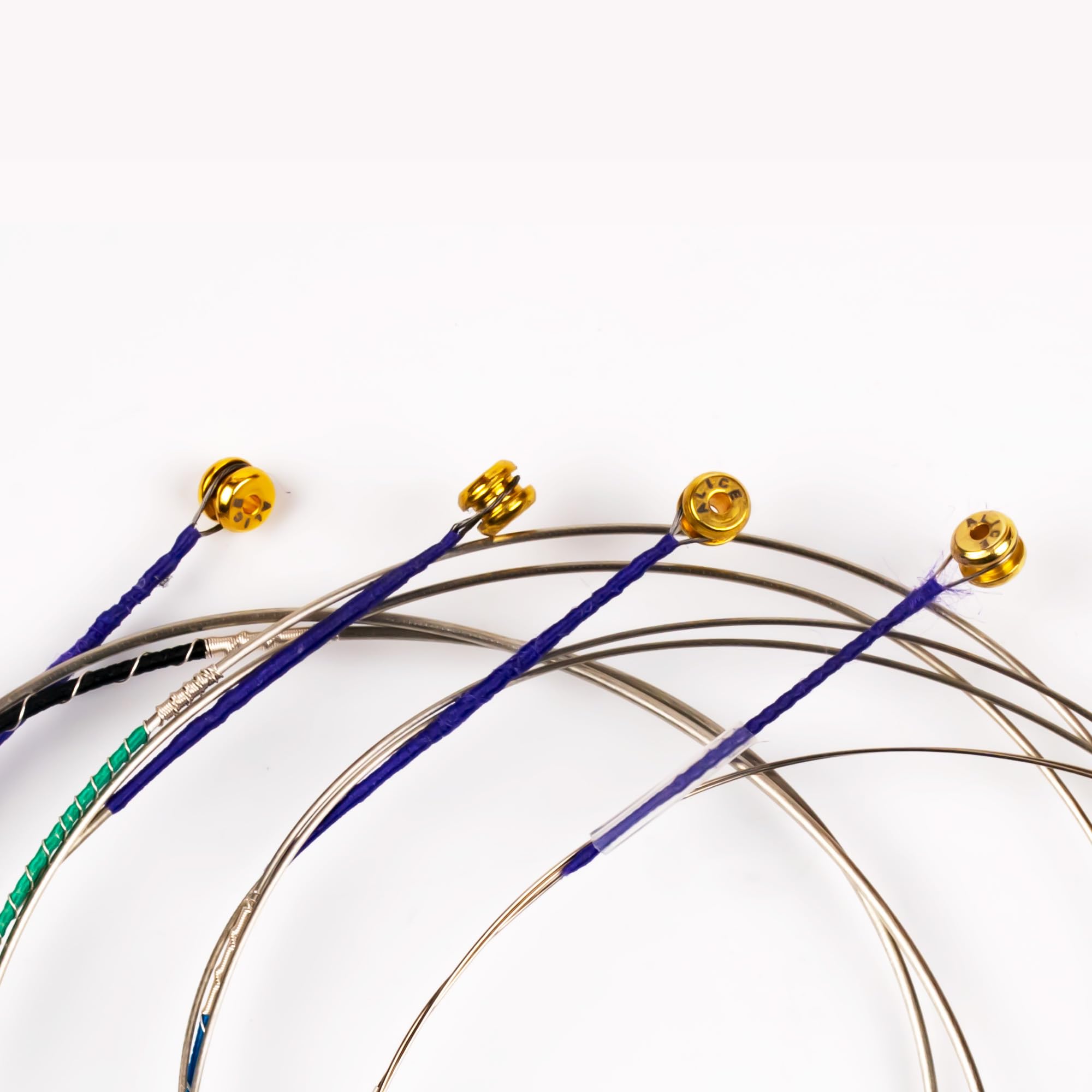 Violin Strings, Alice 4/4 Violin Strings Full Set Nylon Core Al-Mg & Ni-Fe Winding with Ball End, 1 Set