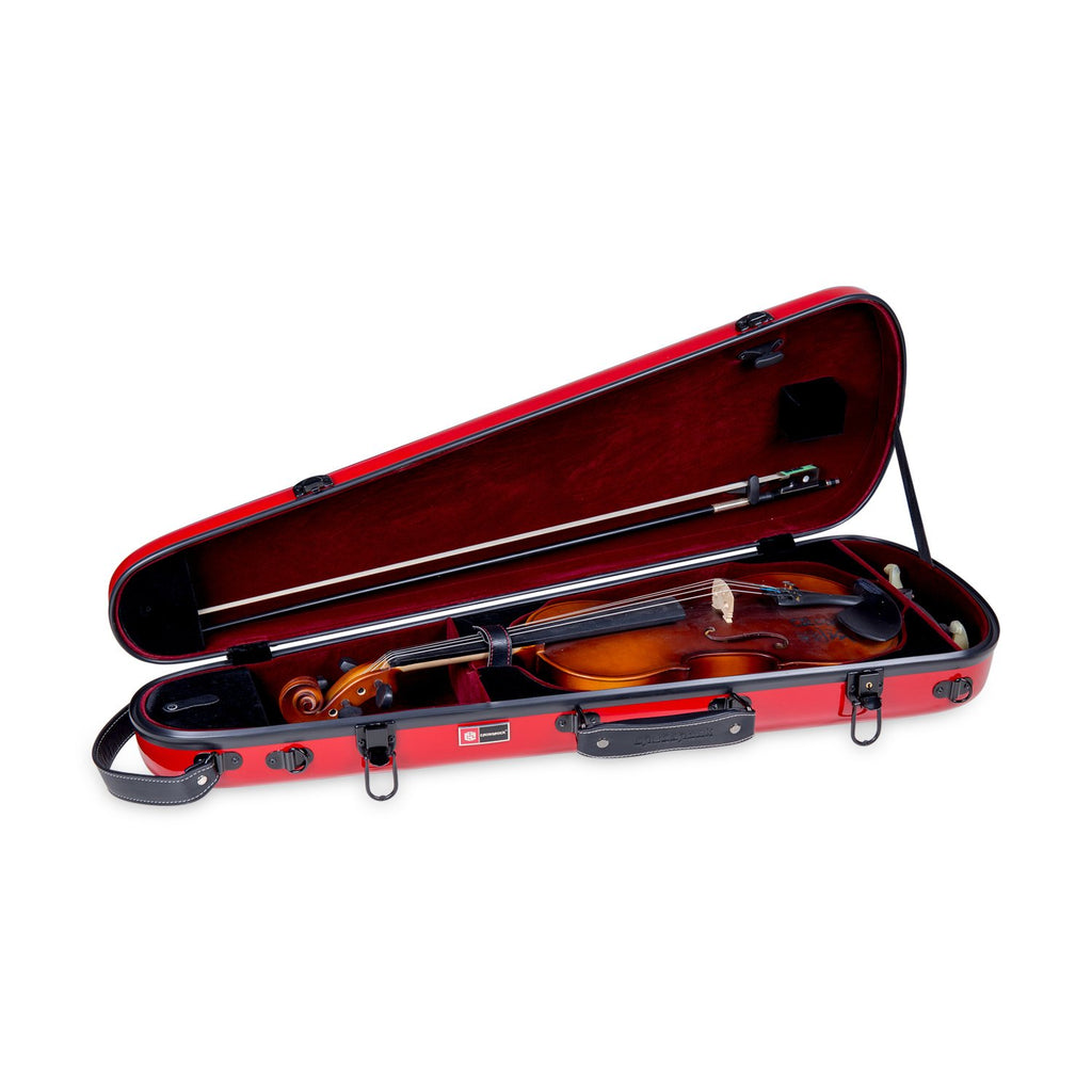 Crossrock Fiberglass Violin Case for 4/4 Full Size – Glossy Mint Blue Contoured Shell, Velvet Suspension Interior, Backpack Straps – Lightweight & Stylish (CRF1020VMB)