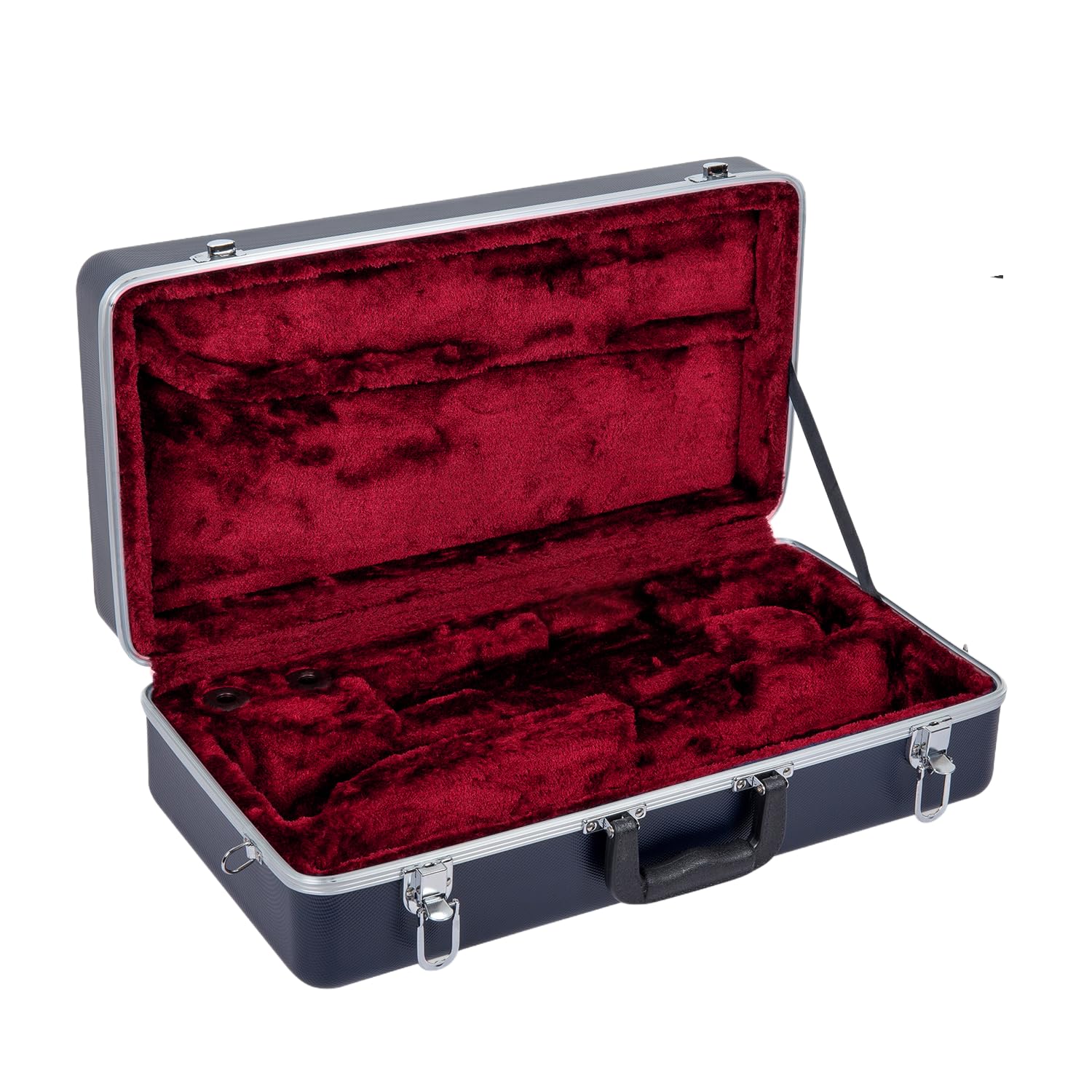 Crossrock Trumpet Case for Bb Horn | Textured Blue Finish with Velvet Interior, Security Lock, Metal Feet & Detachable Strap (CRA861TRBL)