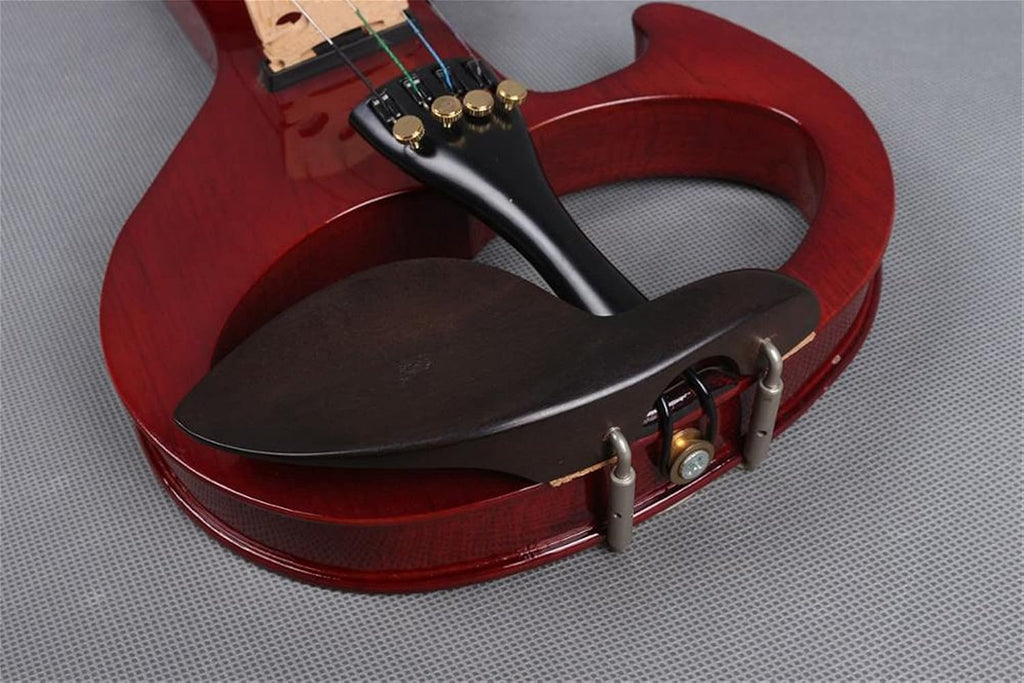 Cello Kit Violin Red 4/4 Electric Silent Violin Hand-Made Case+Bow