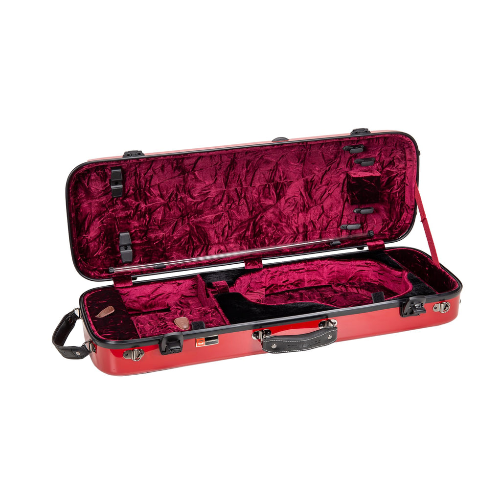 Crossrock Fiberglass Double Violin Case fits Two 4/4 Full-Size Violins- Includes TSA lock, Protective Blanket, Hygrometer, Removable Shoulder Straps- Milky White (CRF2020DVMW)