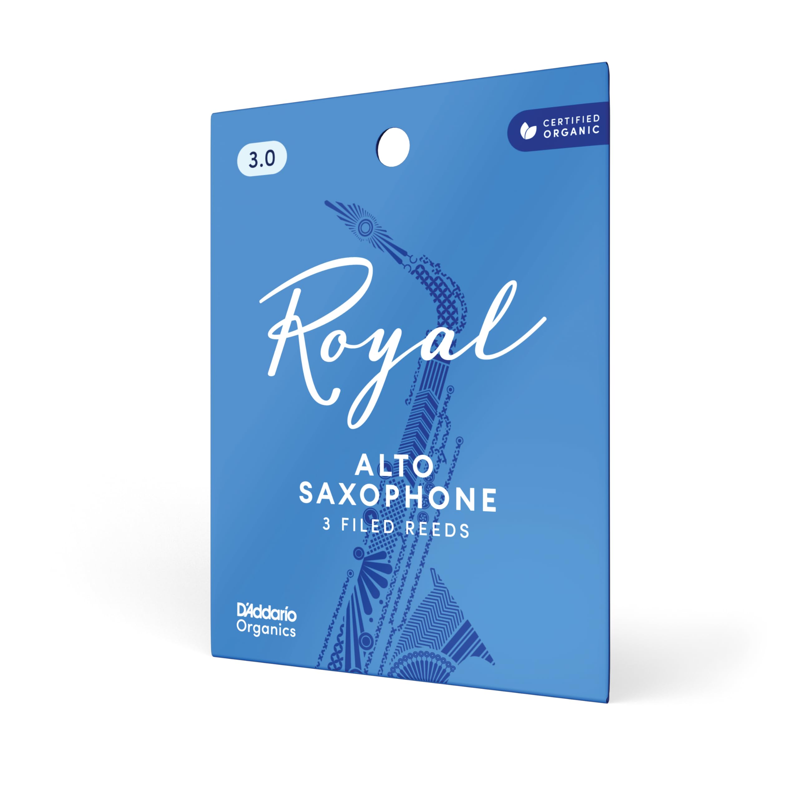 D'Addario Woodwinds Royal Saxophone Reeds - Alto Sax Reeds with Strong Spine - Alto Saxophone Reeds Great for Classical or Jazz - Strength 2.0, 25-pack