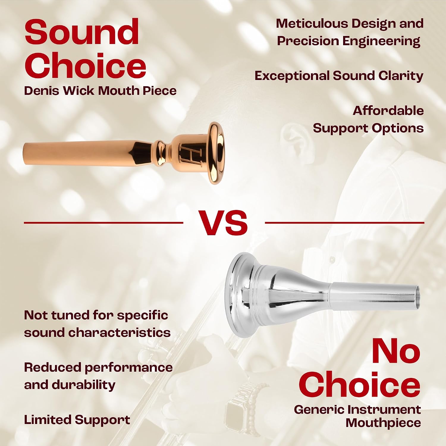 Denis Wick Heritage Trumpet Mouthpiece Gold Plated, 3182G-3C - V-Type Backbore for Balanced Airflow and Tone - Trumpet Accessories for Effortless Articulation 16.75 x 5.27 x 3.80mm