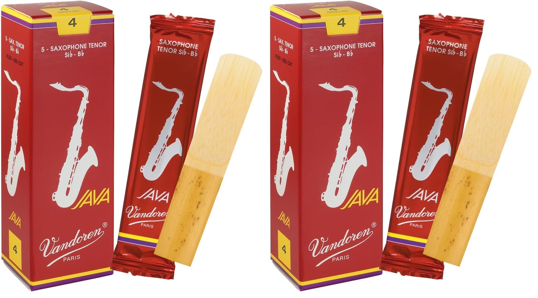 Vandoren SR2725R Tenor Sax JAVA Red Reeds Strength 2.5; Box of 5