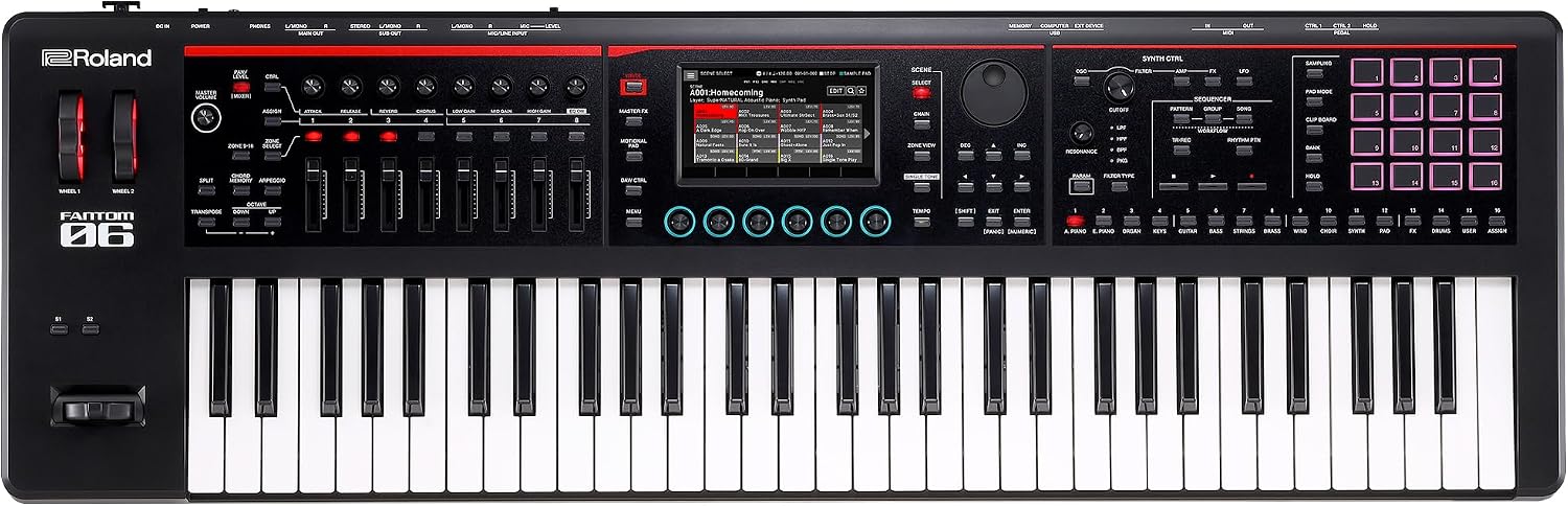 Roland FANTOM-06 | 61-Note Synthesizer Keyboard | Thousands of Electronic & Acoustic Sounds | ZEN-Core & SuperNATURAL Technologies | Lightweight & Durable | Deep Onboard Sampling | DAW Integration