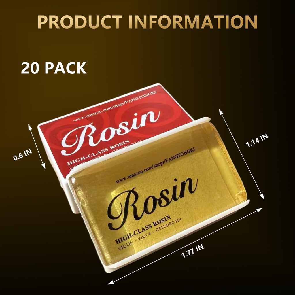20Pack Rosin Violin Rosin,Violin,Viola Cello Rosin for Bows,Smooth Bows Movement,Excellent String Grip,Light Low Dust Rosin,Resin with Case,Professional Rosin for Violin,Viola and Cello Bows (20 Pack)