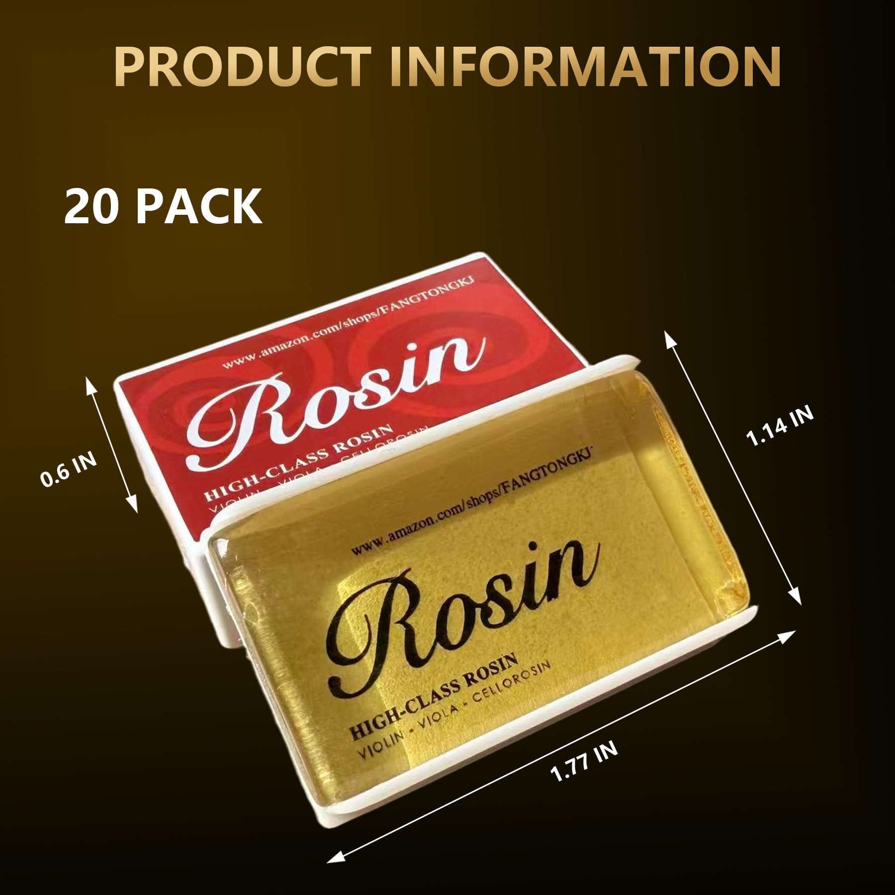 20Pack Rosin Violin Rosin,Violin,Viola Cello Rosin for Bows,Smooth Bows Movement,Excellent String Grip,Light Low Dust Rosin,Resin with Case,Professional Rosin for Violin,Viola and Cello Bows (20 Pack)