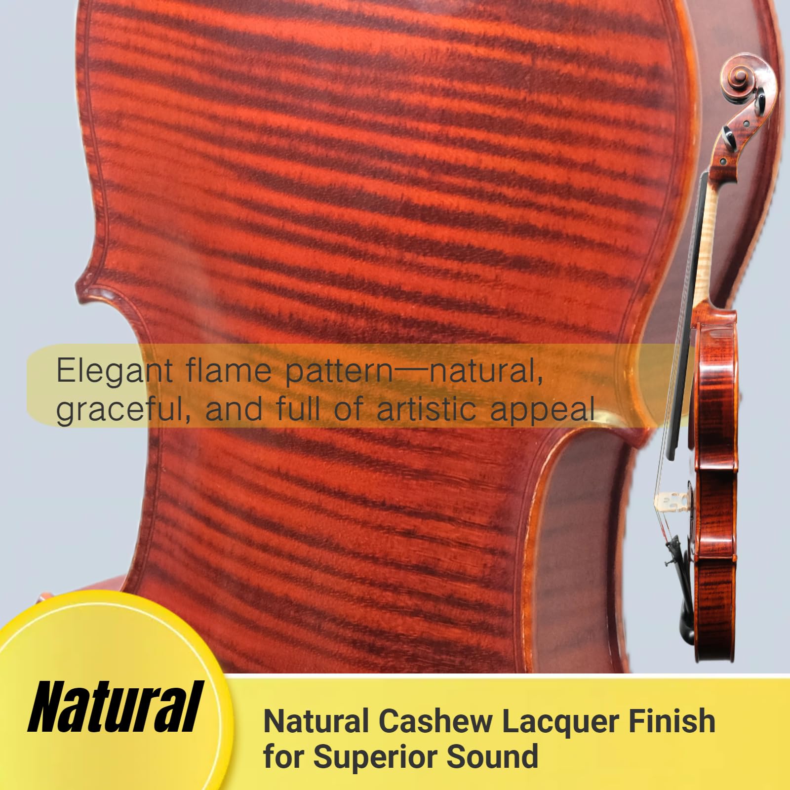 Master 4/4 Full-Size Violin | Hand-Varnished with 20+ Year Aged Italian Spruce & Bosnian Maple | Professional Orchestra Instrument for Professional soloists and session players (VIO1328)