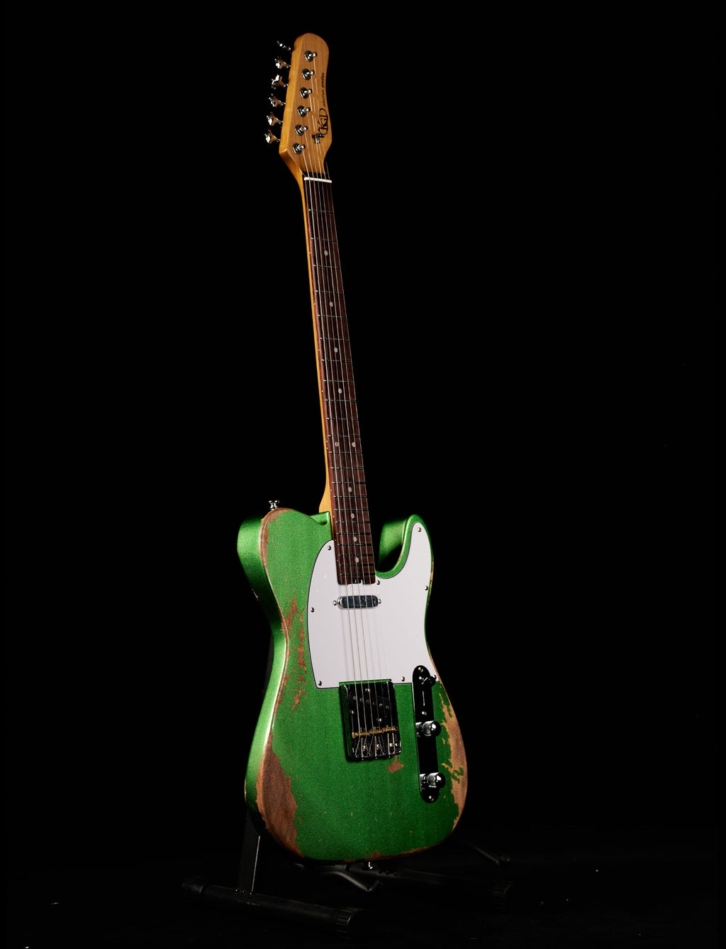 KGD Relic electric guitar mahogany body carbonized maple neck rosewood fretboard 6-string solidbody electric guitar S-S pickupsbrass barrel saddle bridge (Grass Green)
