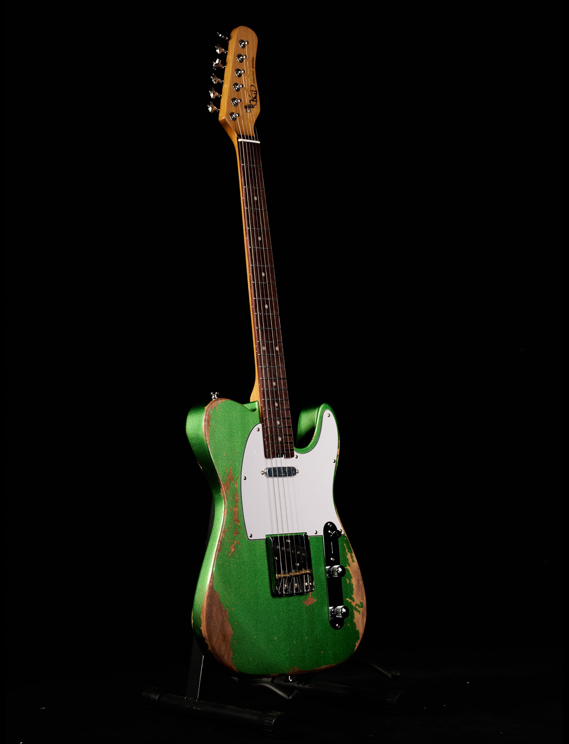 KGD Relic electric guitar mahogany body carbonized maple neck rosewood fretboard 6-string solidbody electric guitar S-S pickupsbrass barrel saddle bridge (Grass Green)
