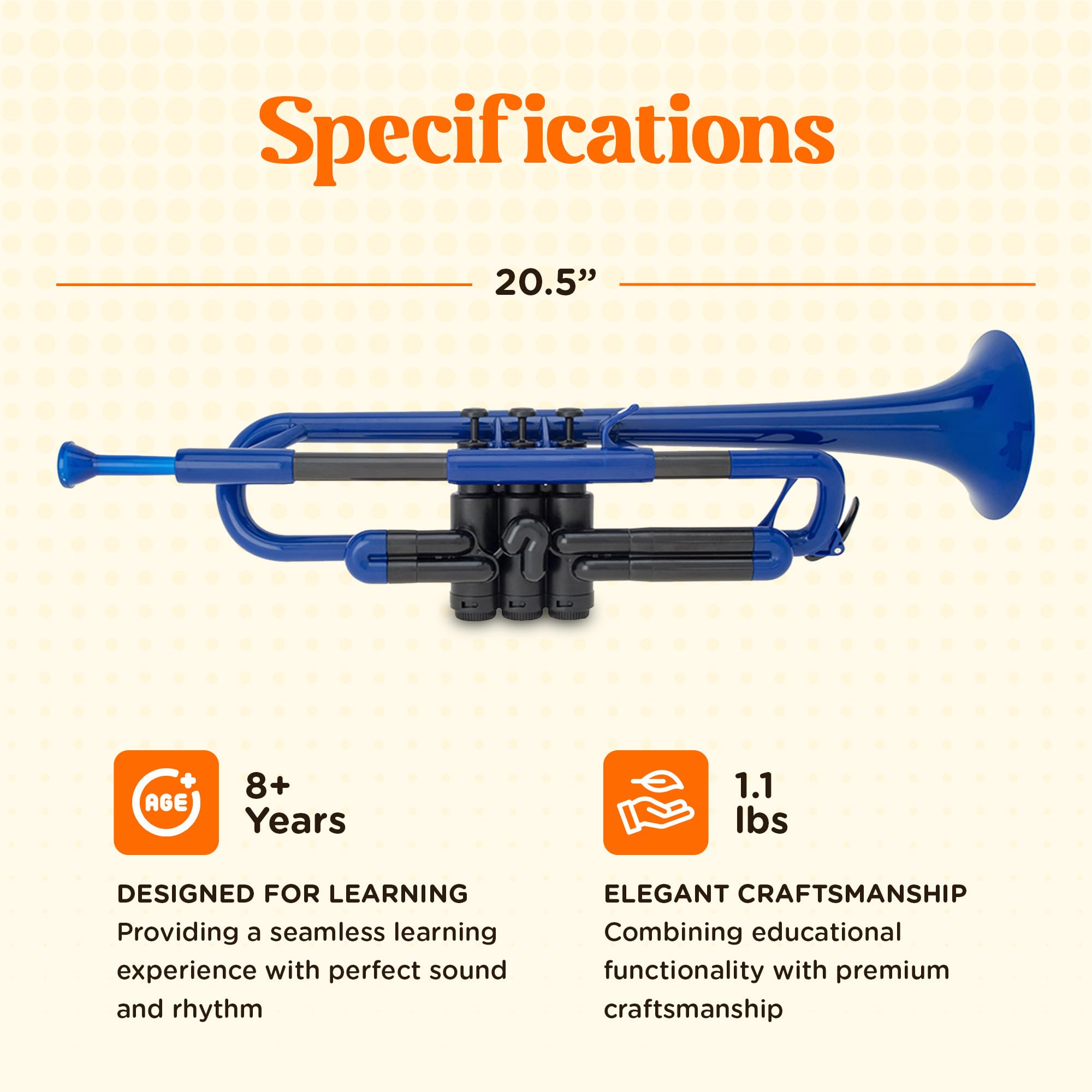 pTrumpet Bb Plastic Trumpet - Durable pInstruments Design with Ergonomic Grip - Includes 3C & 5C Mouthpieces and Carrying Bag - Authentic Sound for Students & Beginners - ABS Build - Green